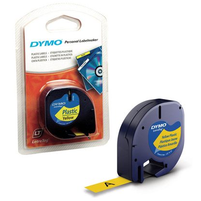 Artikelbild 1 für DYMO Schriftband LetraTag 91222 S0721620, 12 mm schwarz auf gelb, Artikelnummer 179085